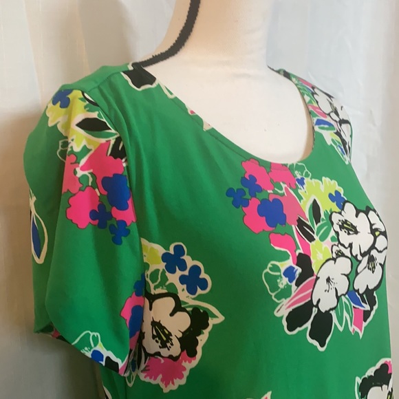 Kaari Blue Kelly Green Floral Dress - Picture 3 of 9